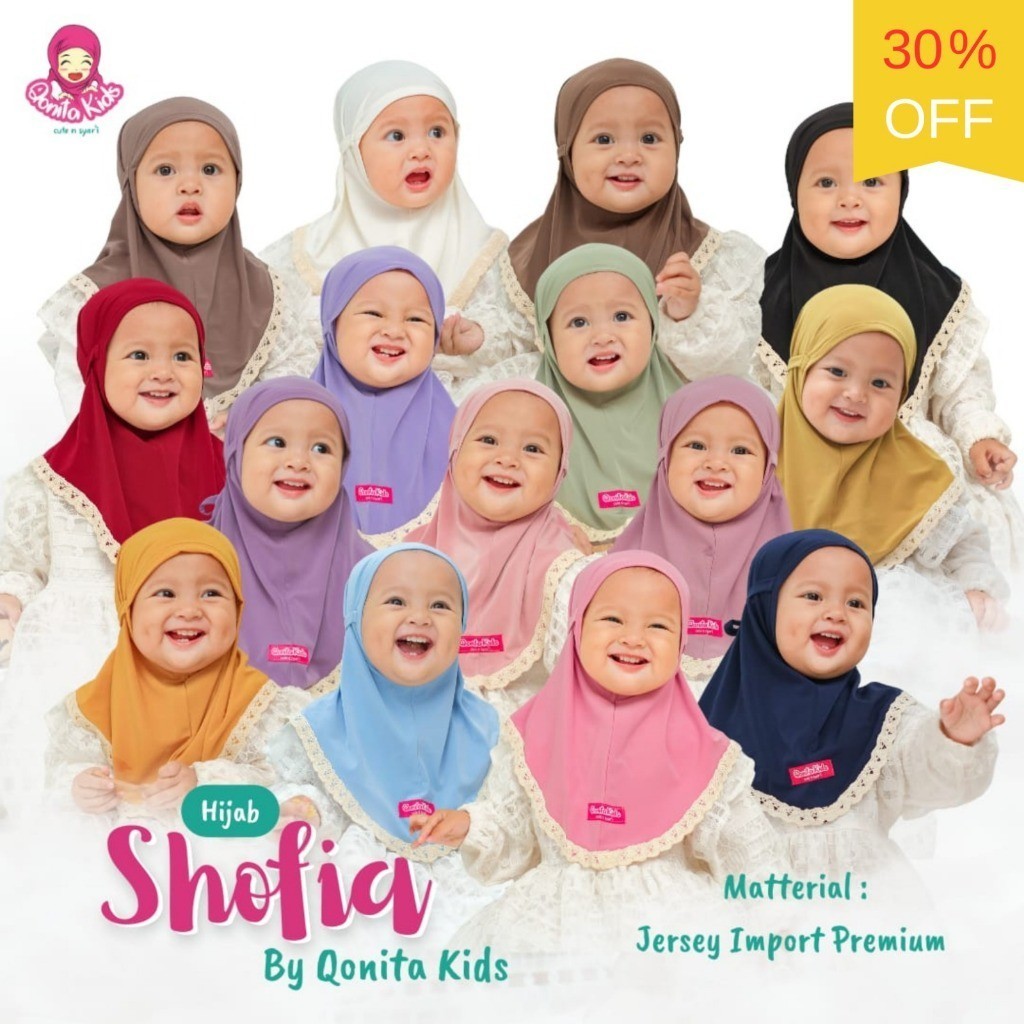 GAMIS ANAK - SHOFIA (0 - 9 th) Hijab Bergo Anak Perempuan syari muslim cantik nyaman Simple, kerudun