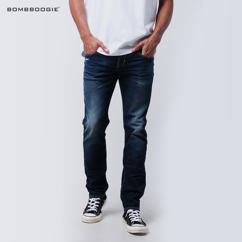 Bombboogie Celana Jeans Pria Skinny J4 Series Dark Blue 43KJ4B3DL