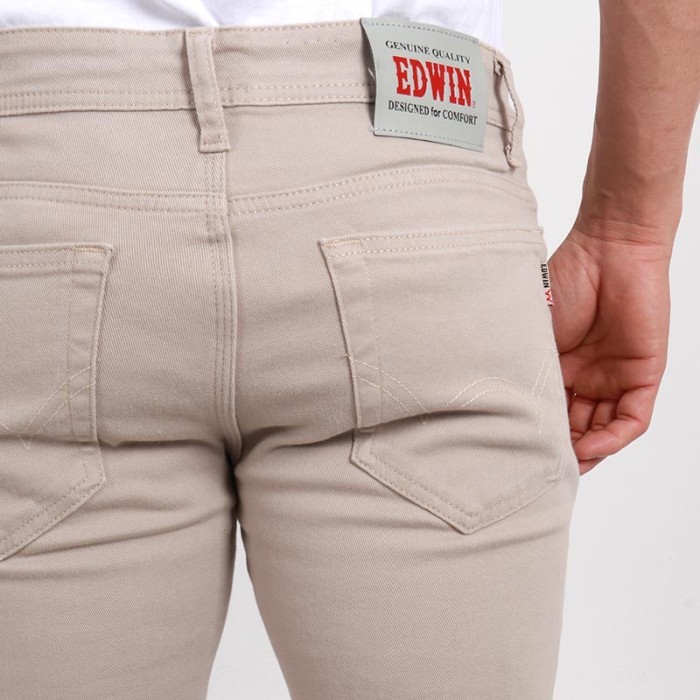 Edwin Celana Jeans Alaska Cream Reguler Fit Stretch Pria Panjang Cream - 35