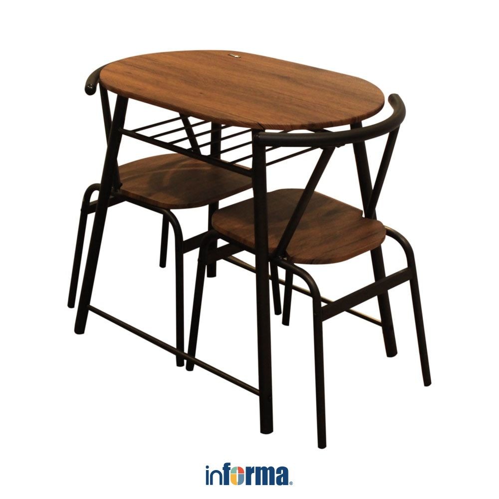 Informa Heidy Set Meja Makan 2 Kursi - Cokelat Dining Table Set Meja Kursi Ruang Makan Aesthetic Fur