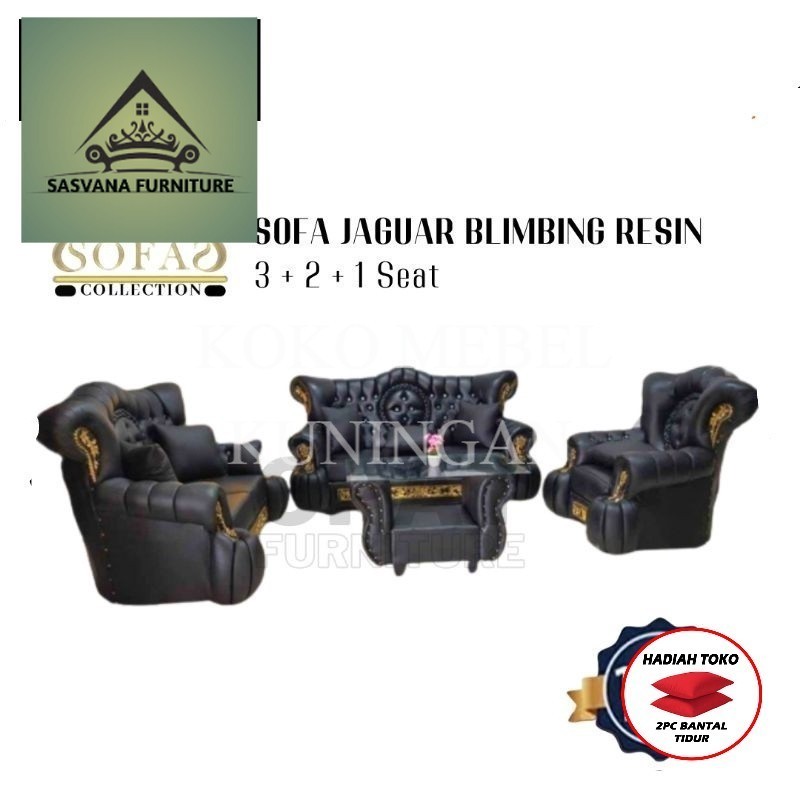 (FREE BANTAL TIDUR) Sofa Jaguar Resin Blimbing Sofa jaguar Jumbo 321 Termurah Terlaris Cirebon Kunin