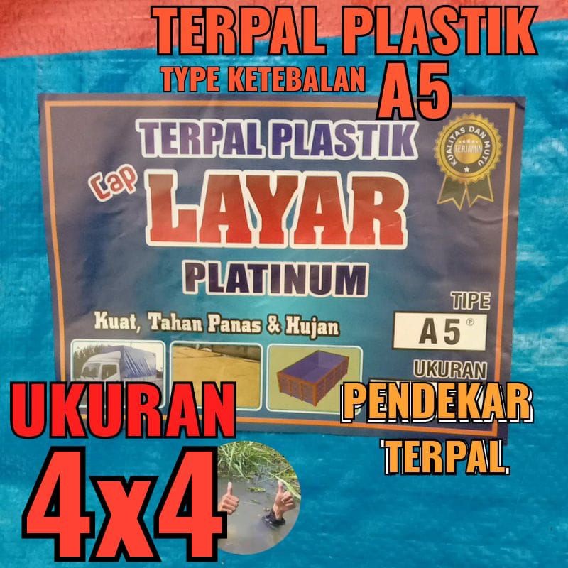 pabrik terpal Terpal plastik A5 ukuran 4x4 meter