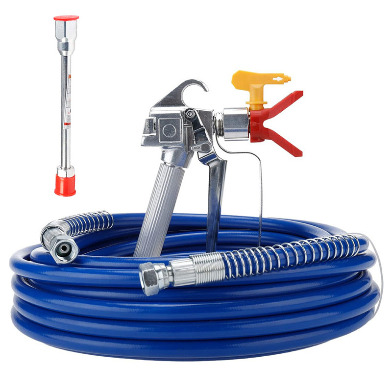 High Pressure Airless Paint Spray Gun  +517 Spray Tip +15M Fiber-Nylon Tube +30cm extension rod  Tip