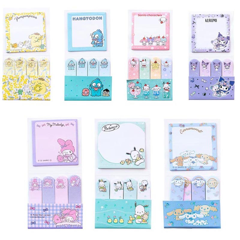 

20pcs/lot Kuromi Melody Memo Pad Sanrio Hangyodon N Times Sticky Note Stationery Notepad Planner Sticker Post School Supplies