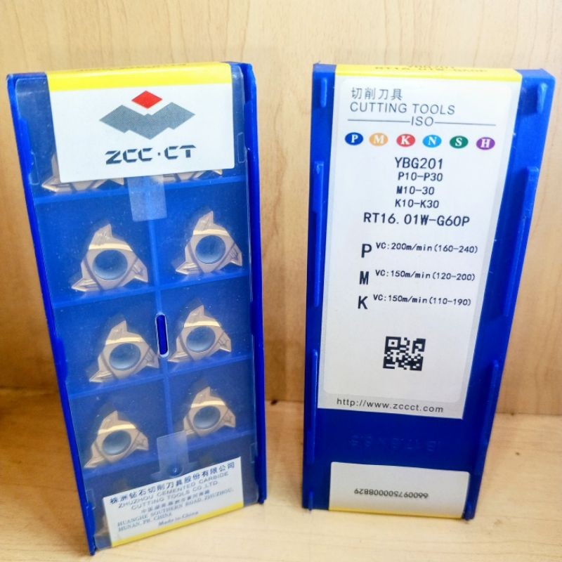 Insert ulir YBG201 RT16 01W-G60P Original ZCC-CT Pahat Bubut RT 16 01W Insert Ulir Drat Dalam RT16.0