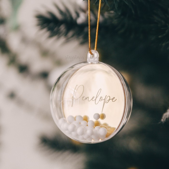 

CHRISTMAS BALL ORNAMENT | Hiasan Pohon Natal Custom Nama Anak Bayi