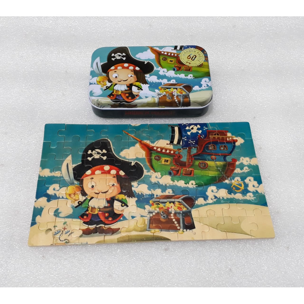 MAINAN EDUKASI ANAK WOODEN PUZZLE PIRATE 60PCS USIA 3thn KEATAS MAINAN PUZZLE KAYU