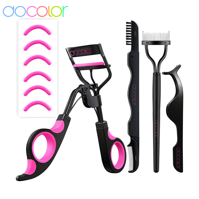 Docolor Eyelash Curler /Eyelashes Separator Comb/ Eyebrow Brush/ Eyelash Tweezers Professional  Acce