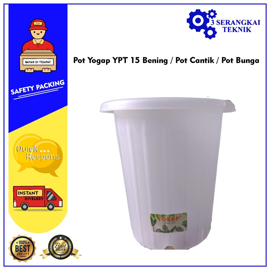 TISERA - Pot Yogap YPT 15 bening/ Pot Plastik/ Pot Cantik/ Pot Bunga