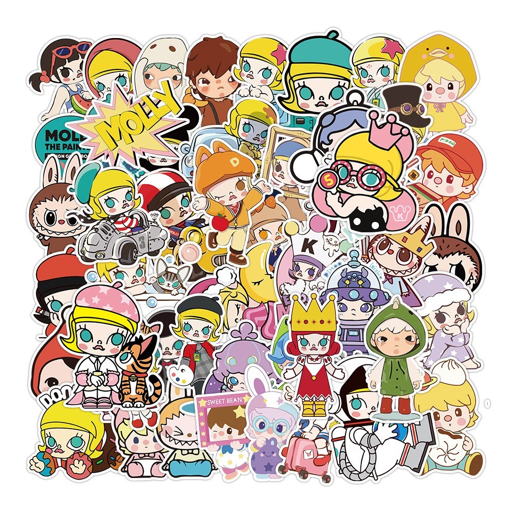 

50 Pcs Sticker Popmart Vinyl Waterproof untuk Tempelan Laptop Tumbler HP Koper DIY [2]