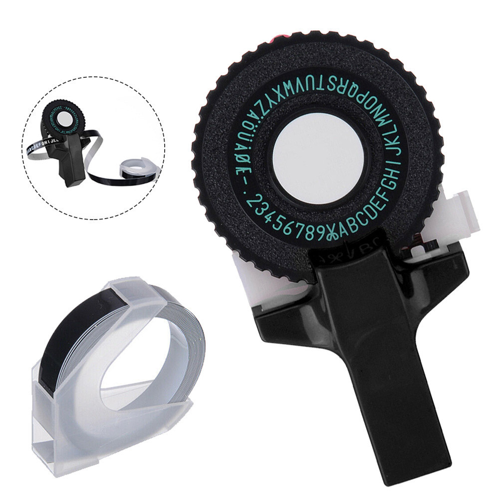 

1 Set Printer Label Printer Black Tape DIY Manual Embossing Label Maker Letters Numbers Printer Tape-cutting With Tape