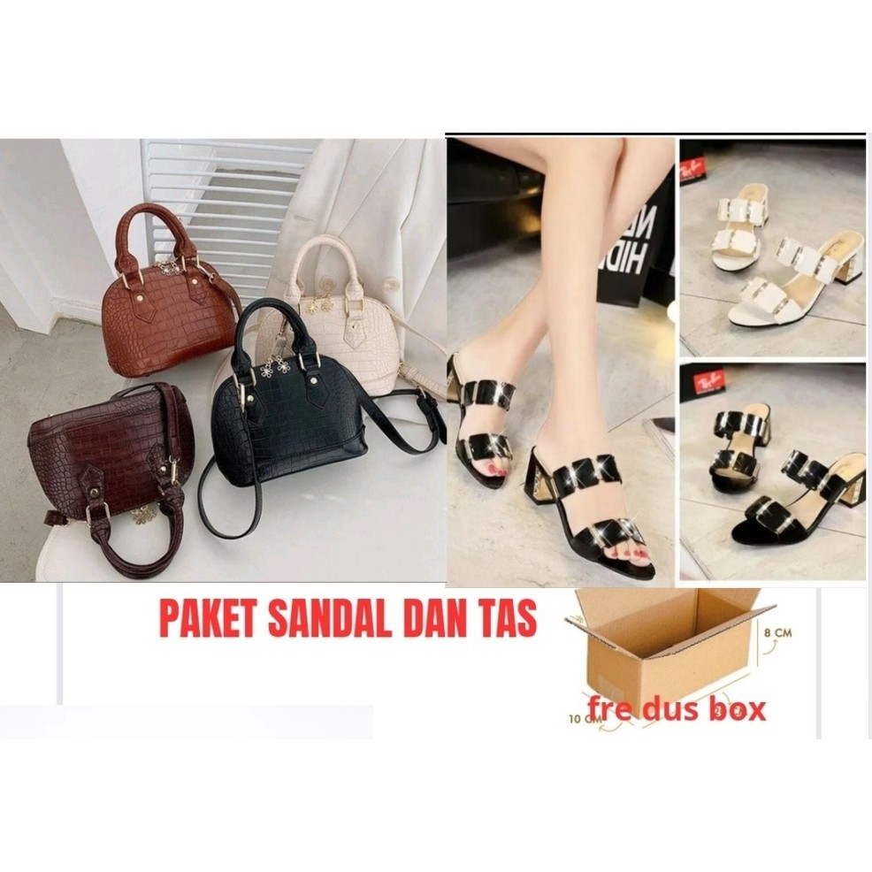Dear Promo paket hemat 2in1 Tas&Sandal wanita .