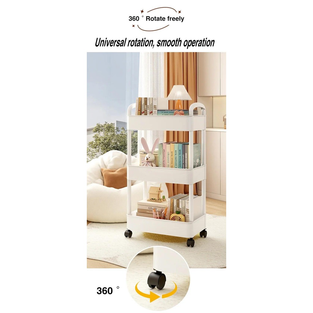 

Household Multi-layer Small Cart Storage Rack Floor To Floor Kitchen Bedroom Bathroom Storage Rack Storage Rack With Wheels