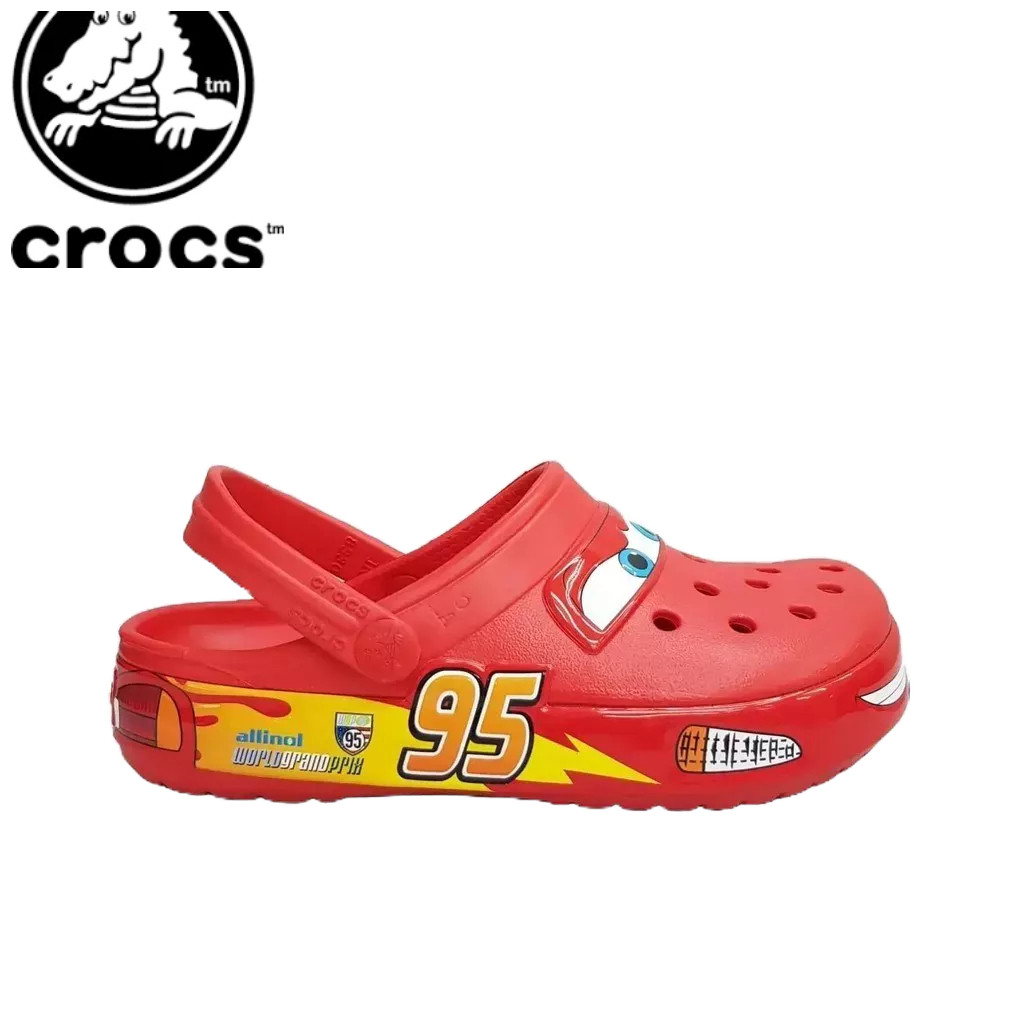 TERLARIS SANDAL  CROCS ANAK CARS MC QUEEN BISA NYALA UKURAN 25-35
