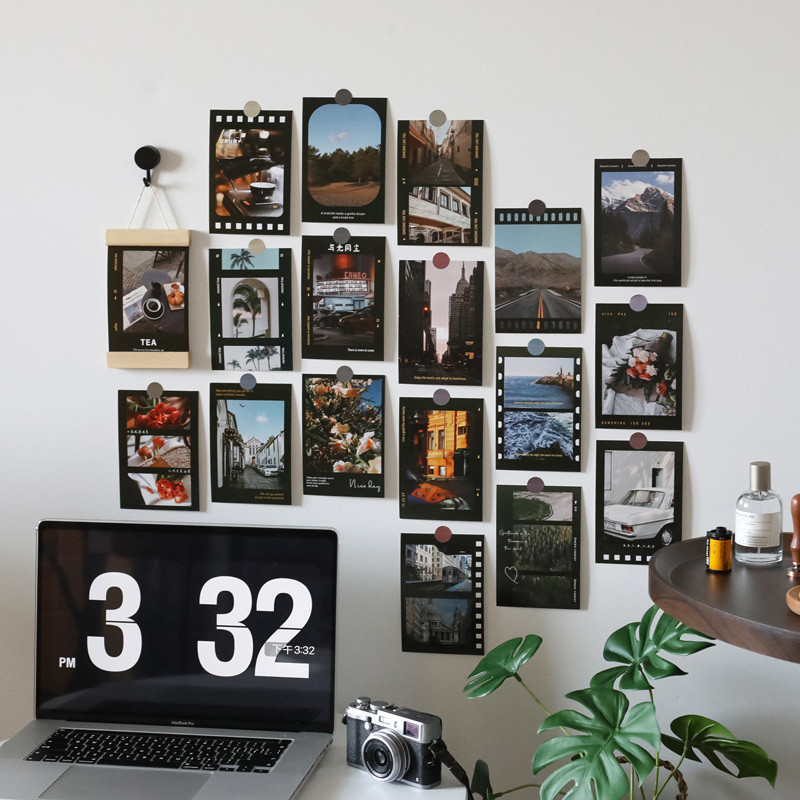 

Ins Film Camera Photos Style Postcard Home Decor Background Wall Photo Props Decorative Aesthetic Cards 30 Sheets Greeting Card