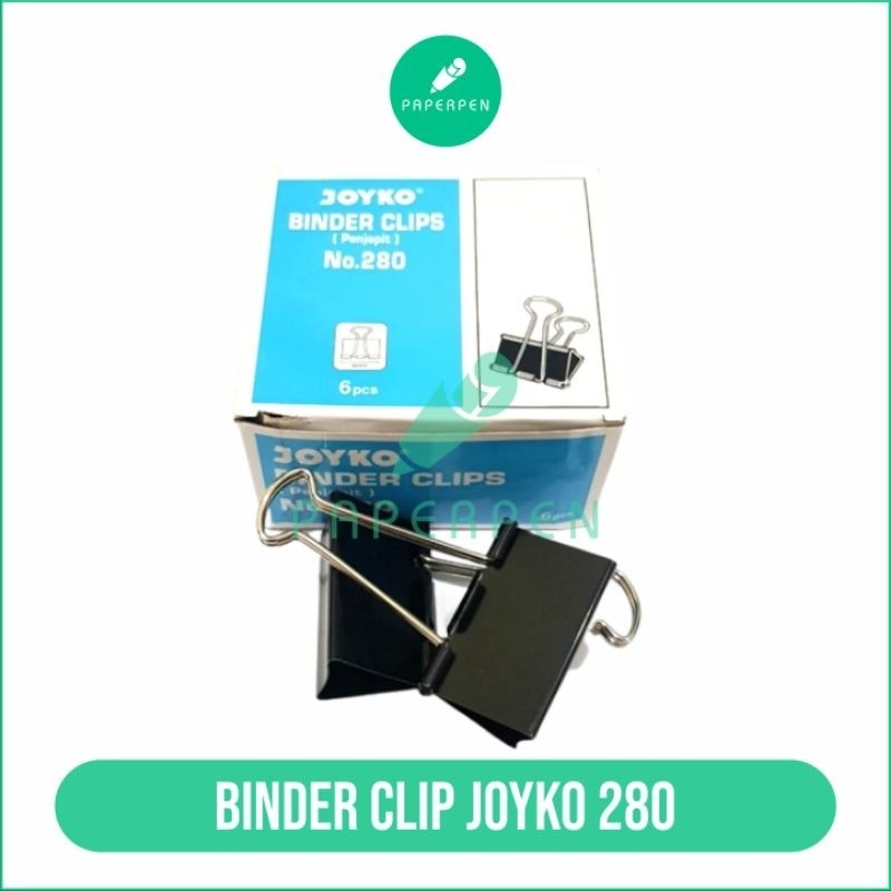 

[CCATK] (Pcs) Binder Clip Joyko 280/Jepit Kertas/Klip Kertas