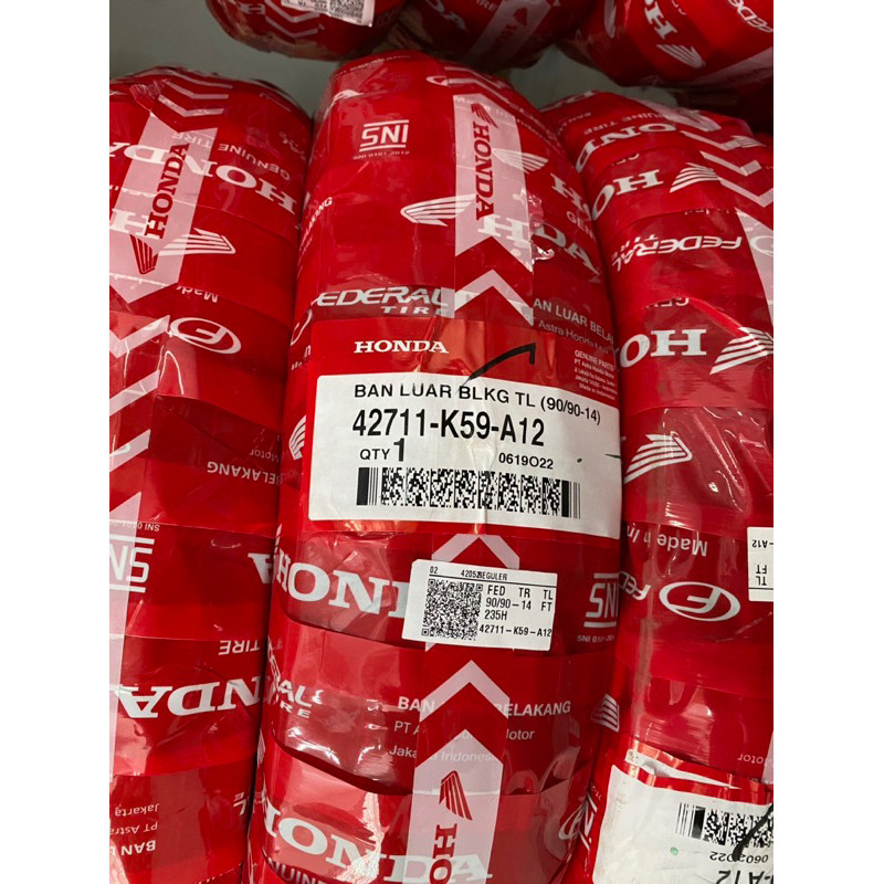 Ban Luar Ring 14 FEDERAL 90/90-14 (K59) TUBELESS (BELAKANG MATIC) federal ori 100% original