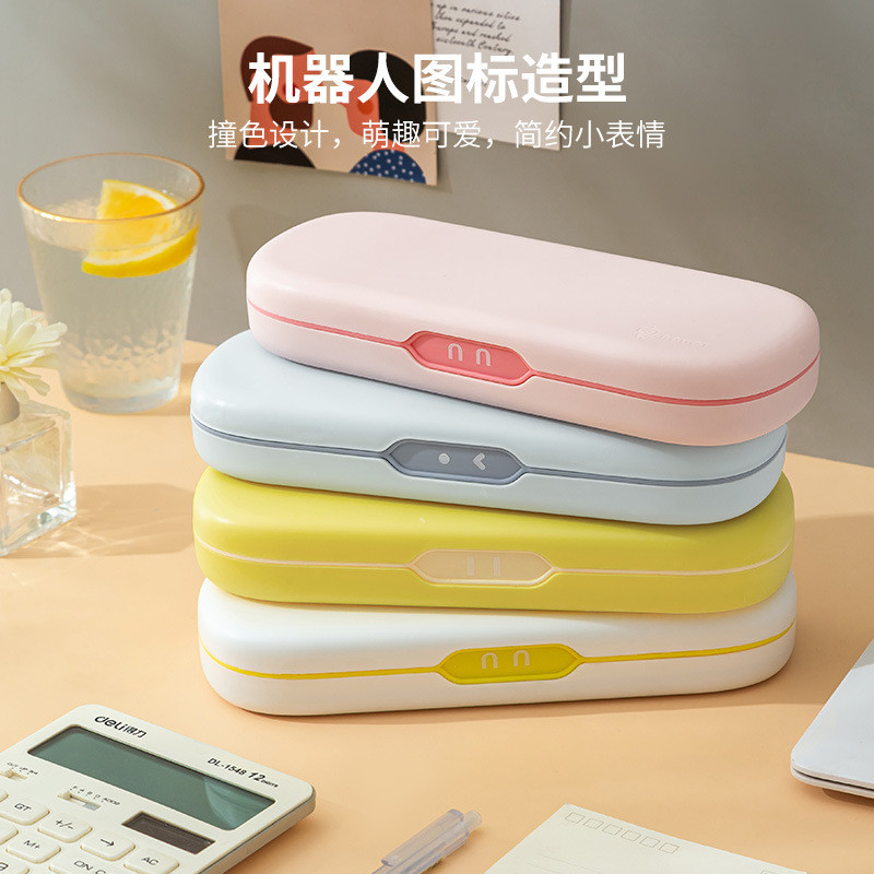 

Bview Art Student pencil case Children's pencil case simple ins lovely large capacity double layer stationery box multifunction