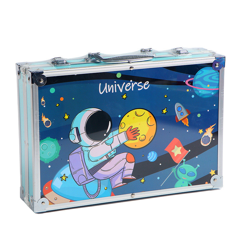 

HJK Crayon Set 145pcs Koper Aluminium Besi Krayon Pensil Warna 145 Pcs Box Alat Lukis Anak Koper Set