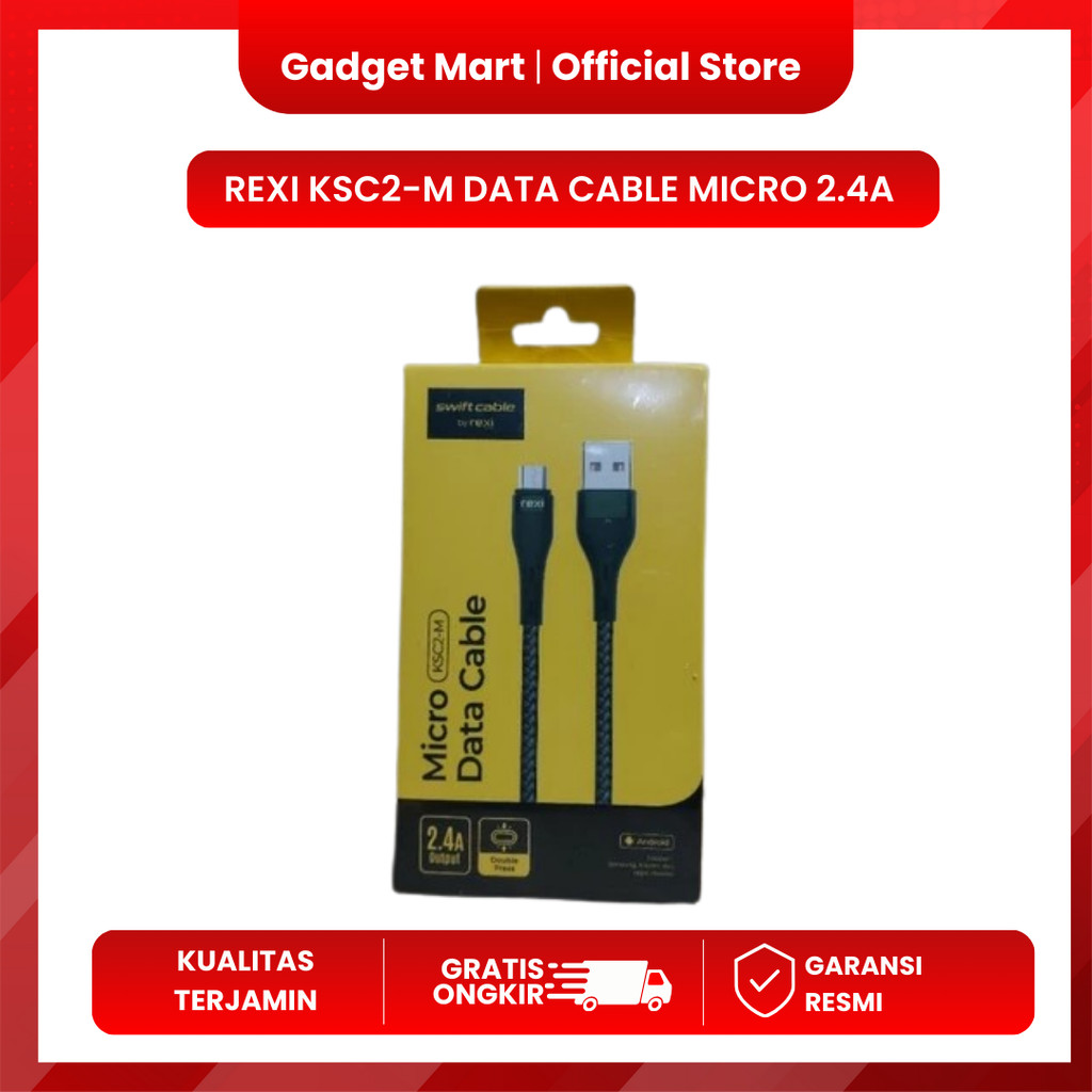 REXI KSC2-M Data Cable Micro 2.4A Output Fouble Press