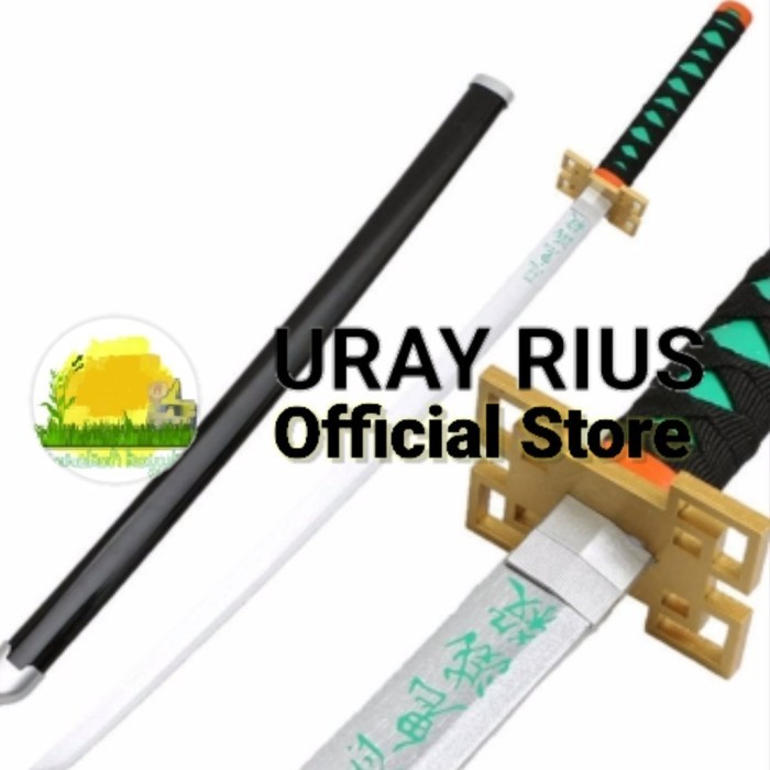 mainan pedang kayu cosplay anime Muichiro kimetsu no demon slayer