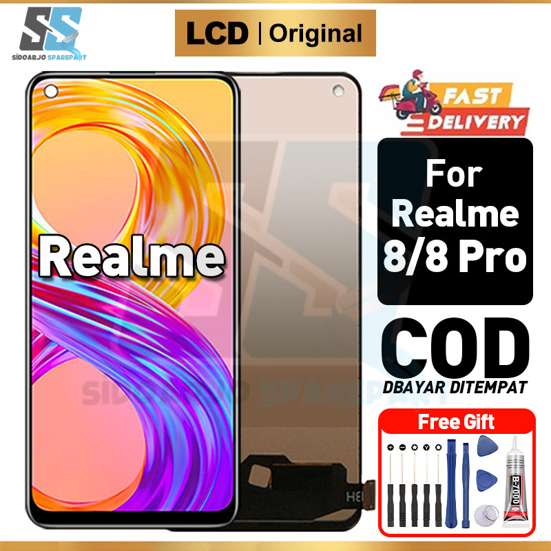 LCD Realme 8 Realme 8 PRO Original Fullset Touchscreen asli Ori Compatible For Glass Touch Screen Di