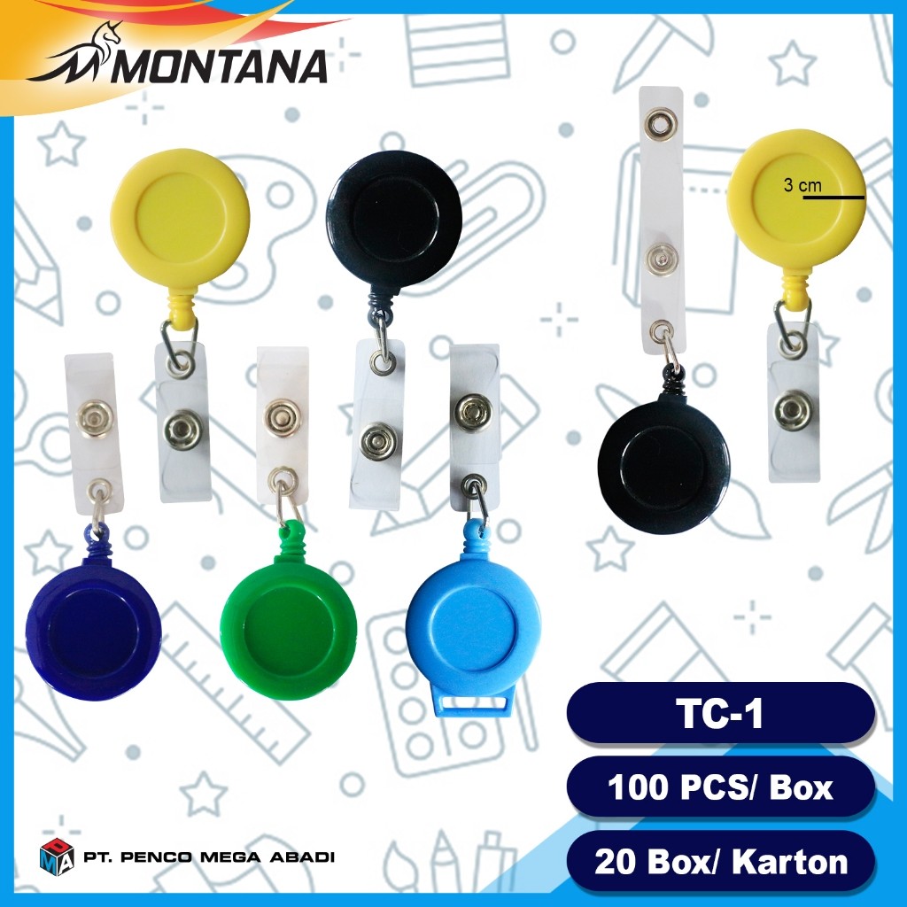 

MONTANA Yoyo Gantungan Id Card Plastik Panjang Tali 70 cm Name Tag TC-1/Green-Solid