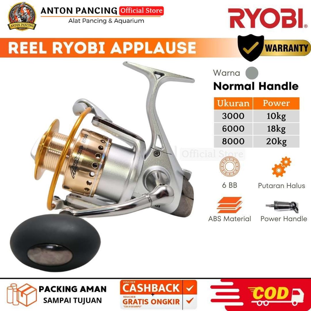 Reel Ryobi Applause 3000,6000,8000 Full Metal Body Spinning Reel