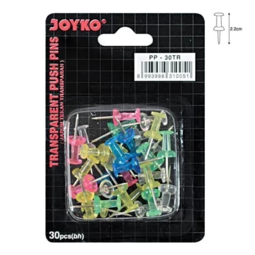 

Push Pin / Jarum Tekan / Paku Pin Joyko PP-30TR - Transparent push pins Kecil
