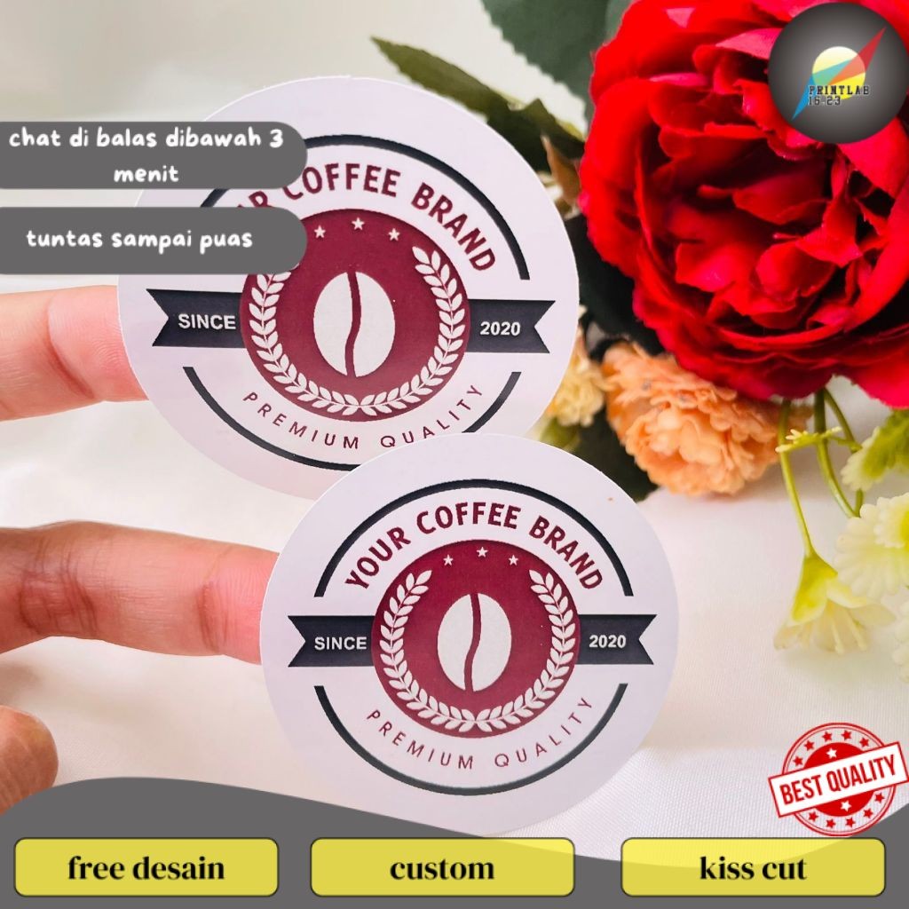 

PrintLab Sticker Print Label Murah Edisi Coffe Stiker Produk Kemasan Botol Cup Coffee Kopi Uk.Kecil