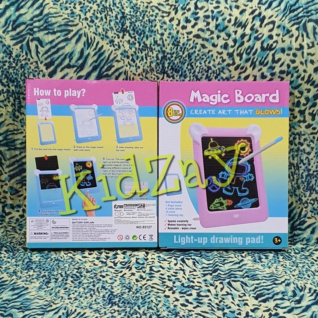 KZ Mainan Anak Tablet Magic Board Drawing Papan Gambar Anak 3D LED