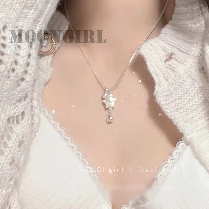 【starbaby】Kalung Liontin Kerang Bintang Perak Seratus Kalung Wanita B173