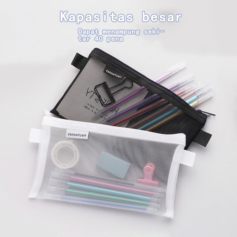 

Tas pensil sederhana tas penyimpanan ujian siswa segar kecil tas pensil portabel tas alat tulis