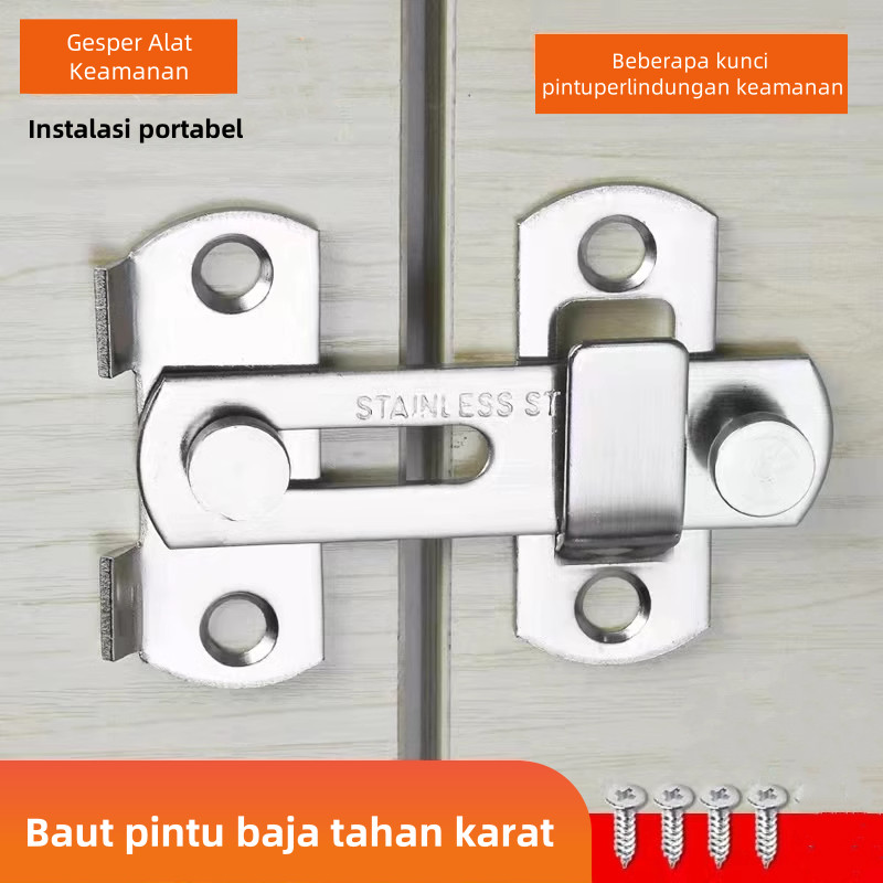 gesper pintu/kunci pintu geser kamar mandi/baut kunci pintu geser anti maling/gesper baut pintu gesp
