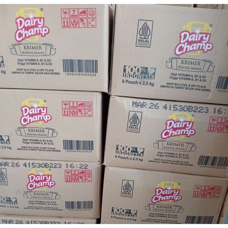 

susu skm dairy champ 2,5 kg per 1 karton/susu kental manis dairy champ 2,5 kg/skm pouch 2,5 kg