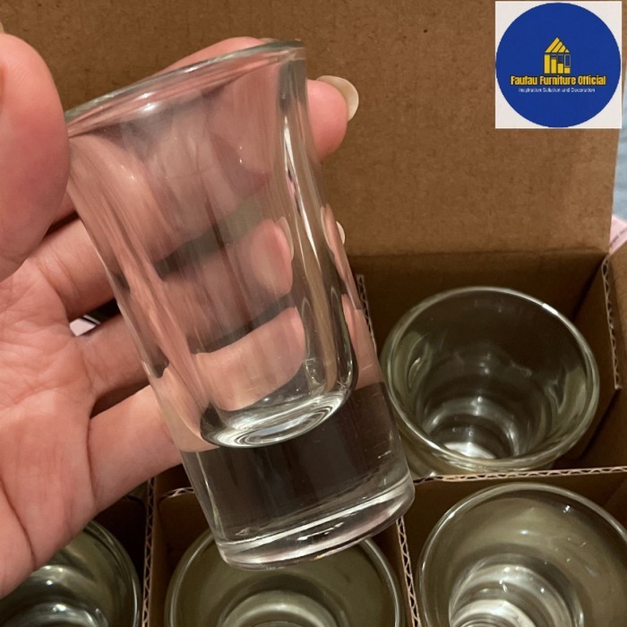 BEST QUALITY 1Set 6pcs Gelas Whiskey Kaca/Gelas Pesta Kecil Mungil Ukuran 30ml