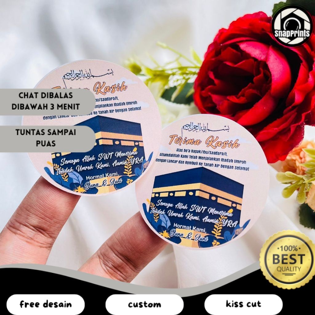 

SP Cetak Label Umroh Sticker Bulat Gift From Haji Cetak Print Stiker Tasyakuran Hampers Murah