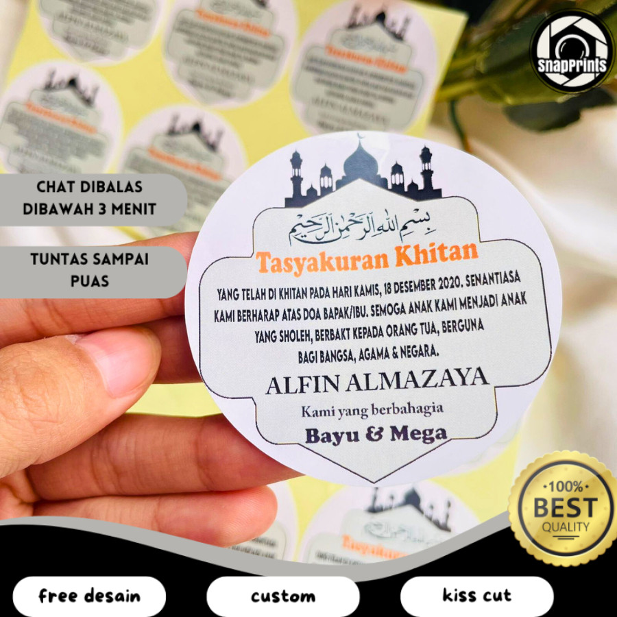 

SP 7-11 STIKER TASYAKURAN KHITAN / SYUKURAN KHITAN / WALIMATUL KHITAN
