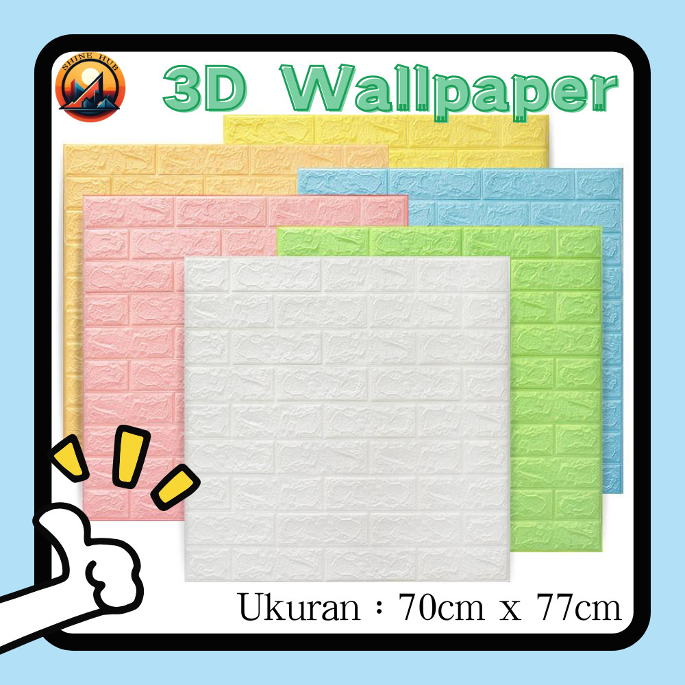 Wallpaper Dinding 3D Foam Stiker Dinding / Wallfoam 3D 70x77cm Motif Batu Bata