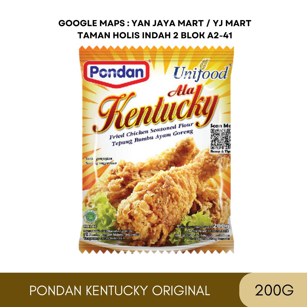 

Pondan Unifood Tepung Bumbu Ala Kentucky Original / Tepung Bumbu Ayam Goreng 200g