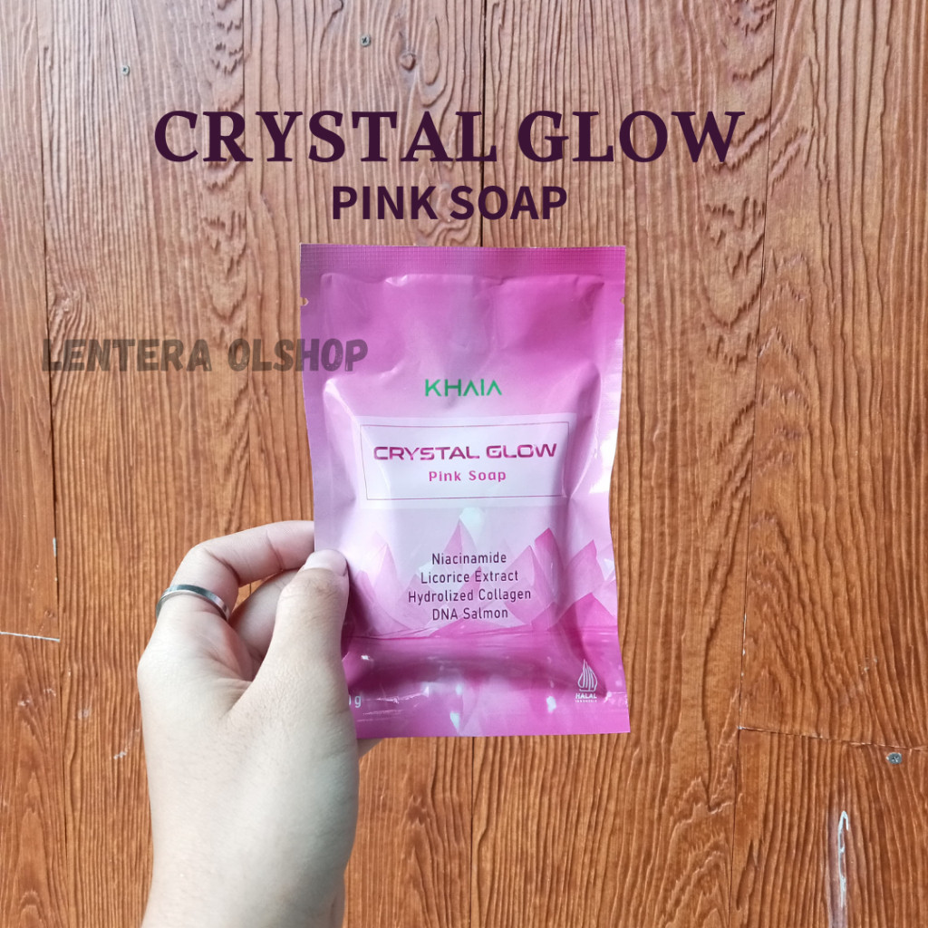 KHAIA CRYSTAL GLOW PINK SOAP - SABUN PEMBERSIH WAJAH- BPOM- WITH DNA SALMON