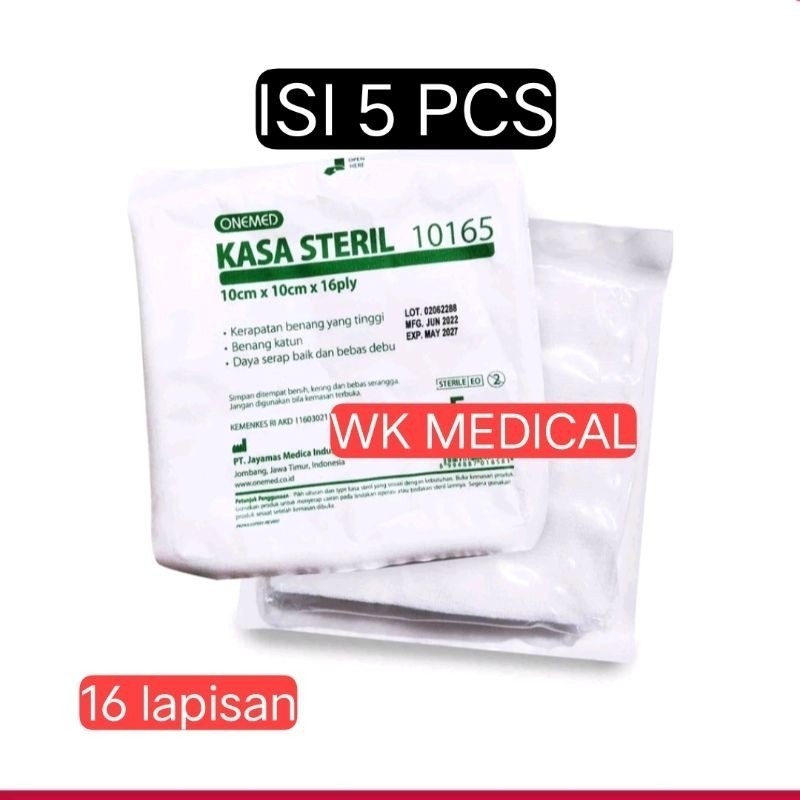 Kasa Steril 10165 Onemed Kasa Steril Onemed 10x10cm 16ply isi 5 BIASA