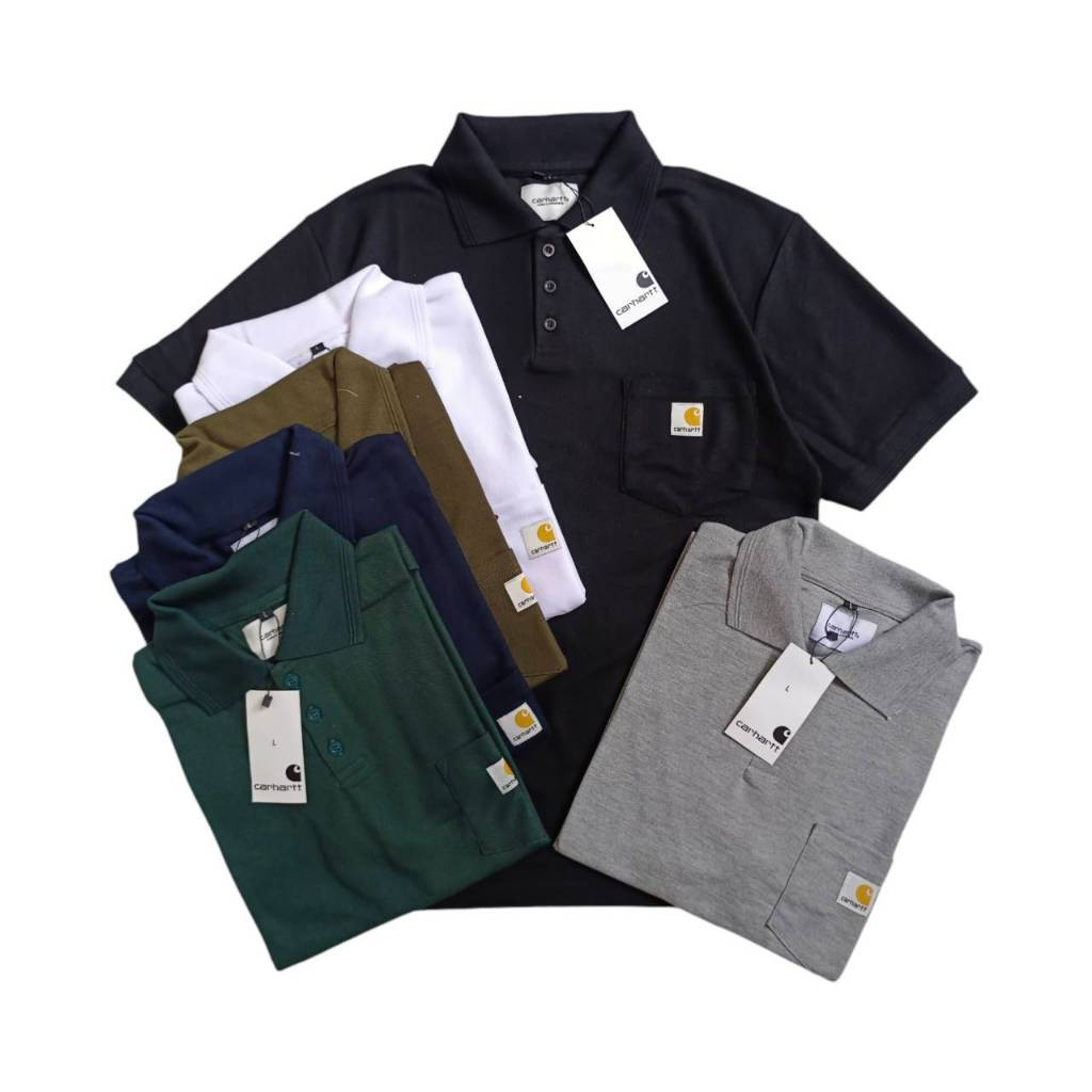 Kaos Polo Shirt Pria Carhartt Pocket