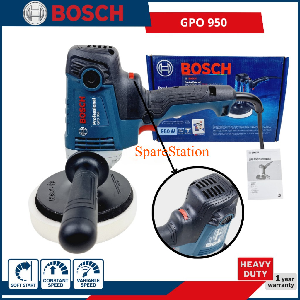 Mesin Poles Amplas 7inch BOSCH GPO950 Mobil Polisher 7" GPO 950