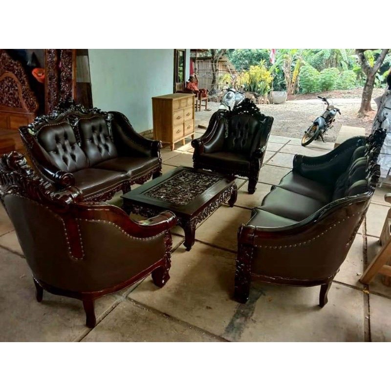 Kursi ganesha kayu jati / kursi tamu kayu jati ukir Jepara / furniture Jepara terlaris