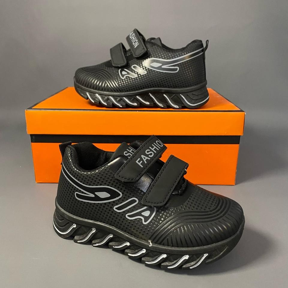 SGD "FREE BOX" Sepatu Sekolah Anak Laki-Laki Perempuan Sneakers Hitam Sepatu Sekolah