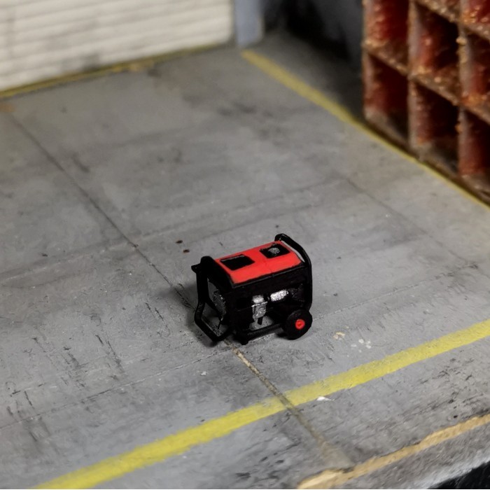 Miniatur Power Generator Genset tipe2 Diorama Diecast Unpainted