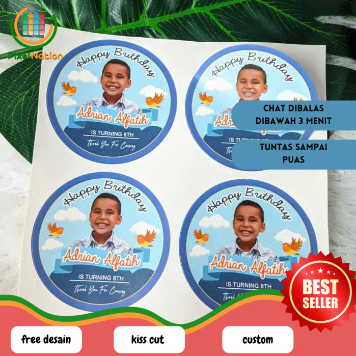 

PiNat Sticker Bulat Kecil 2-4 Ulang Tahun Anak Stiker Ultah Free Design Template Birthday Chromo