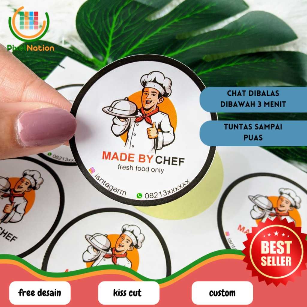 

PiNat SBC 2-7 Cetak Stiker Bulat Label Olshop Custom Sticker Logo Makanan Print