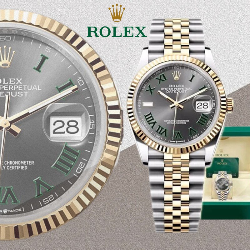 【Rolex⭐100% ASLI】Original Jam Tangan Rolex Datejust M126233-0035 Automatic 18CT Yellow Gold Teflon M